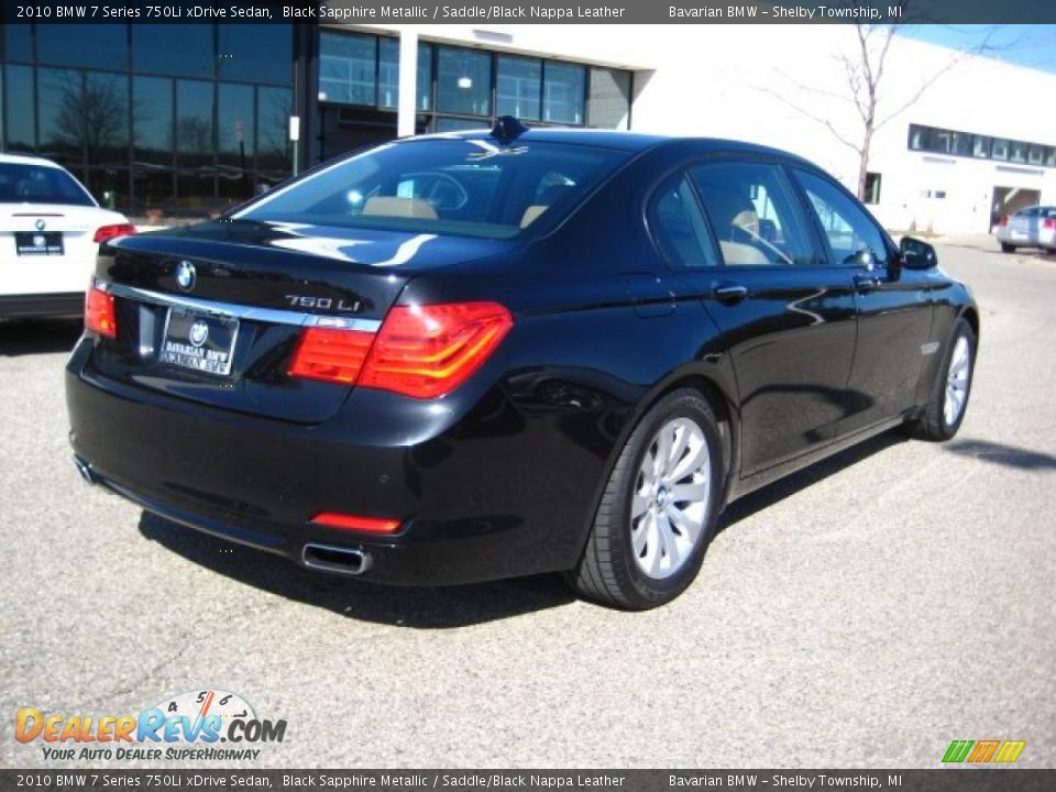 2010 BMW 7 Series 750Li xDrive Sedan Black Sapphire Metallic / Saddle/Black Nappa Leather Photo #5