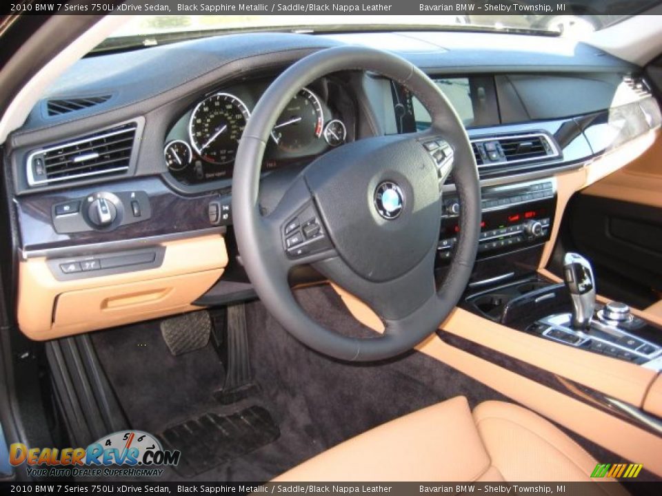 2010 BMW 7 Series 750Li xDrive Sedan Black Sapphire Metallic / Saddle/Black Nappa Leather Photo #9