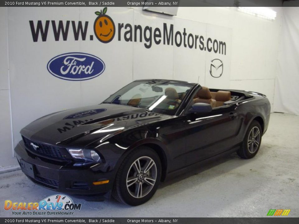 2010 Ford Mustang V6 Premium Convertible Black / Saddle Photo #1