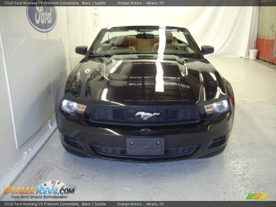 2010 Ford Mustang V6 Premium Convertible Black / Saddle Photo #3