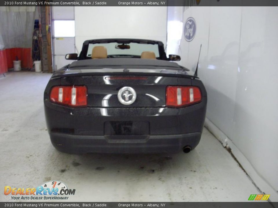 2010 Ford Mustang V6 Premium Convertible Black / Saddle Photo #4