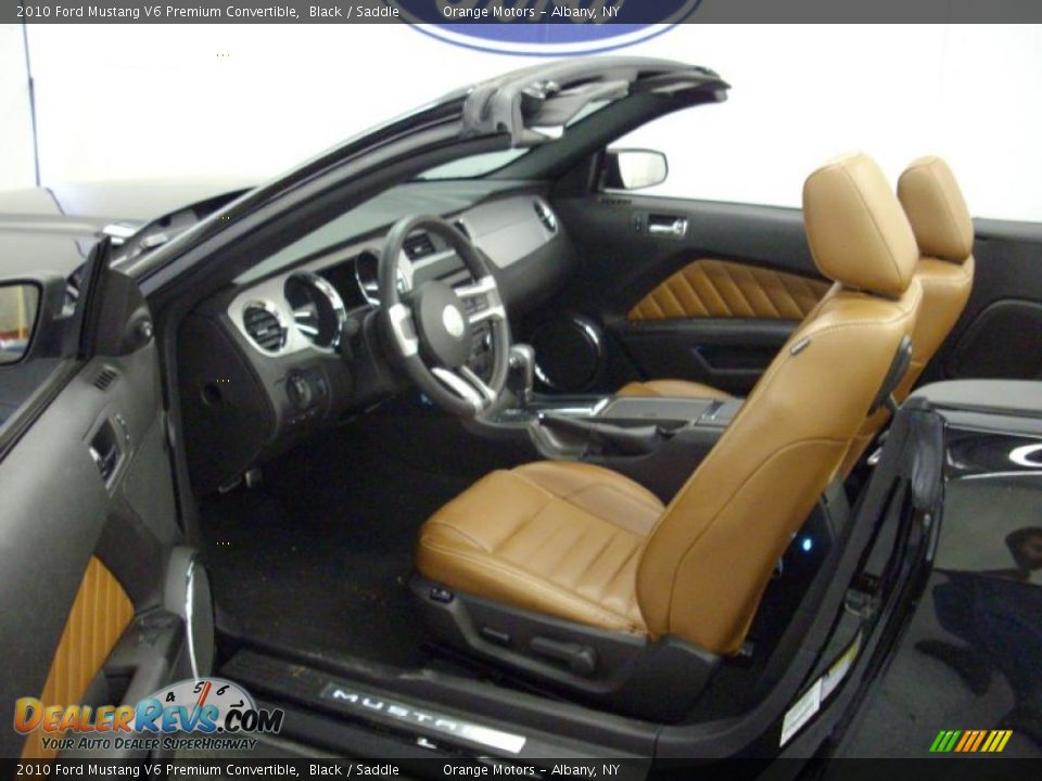 2010 Ford Mustang V6 Premium Convertible Black / Saddle Photo #7