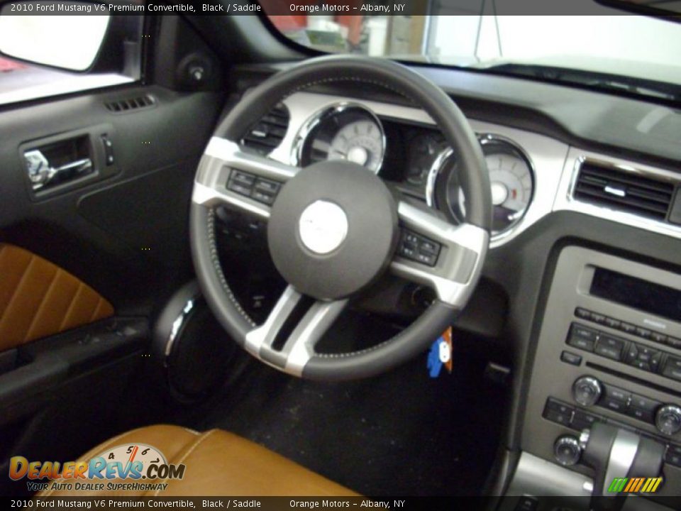 2010 Ford Mustang V6 Premium Convertible Black / Saddle Photo #11