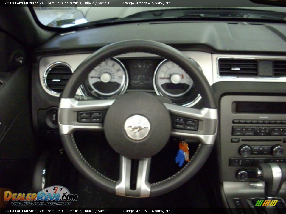 2010 Ford Mustang V6 Premium Convertible Black / Saddle Photo #12