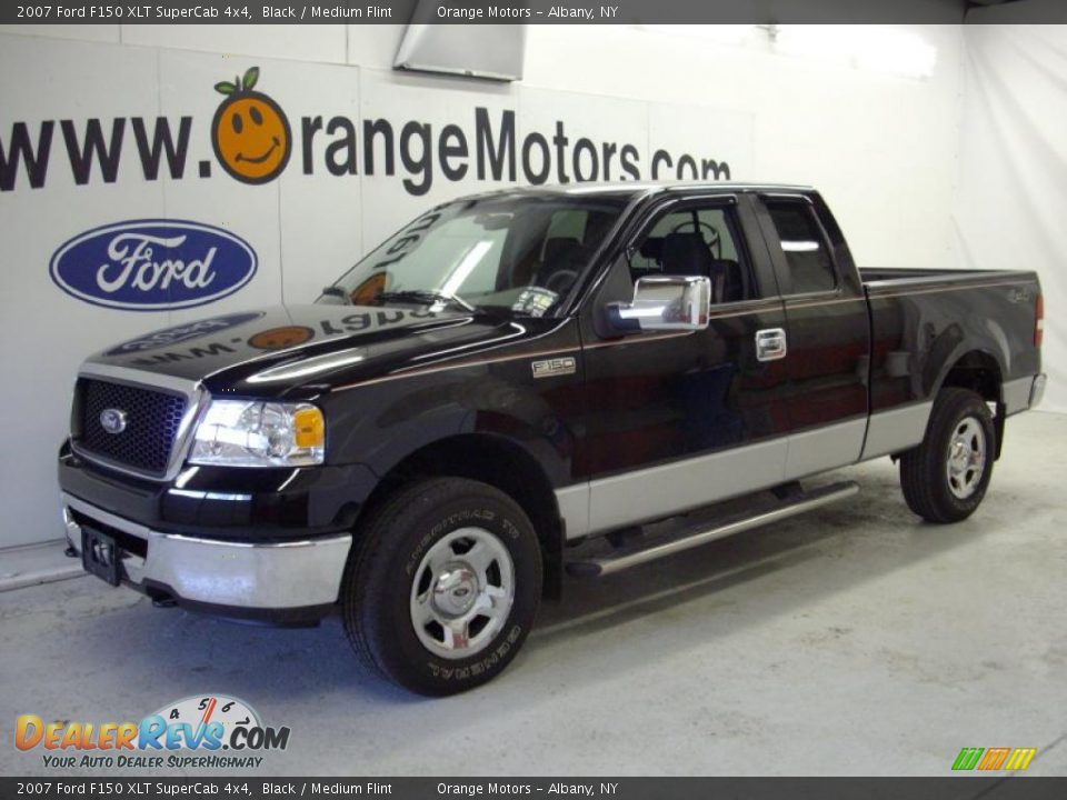 2007 Ford F150 XLT SuperCab 4x4 Black / Medium Flint Photo #1