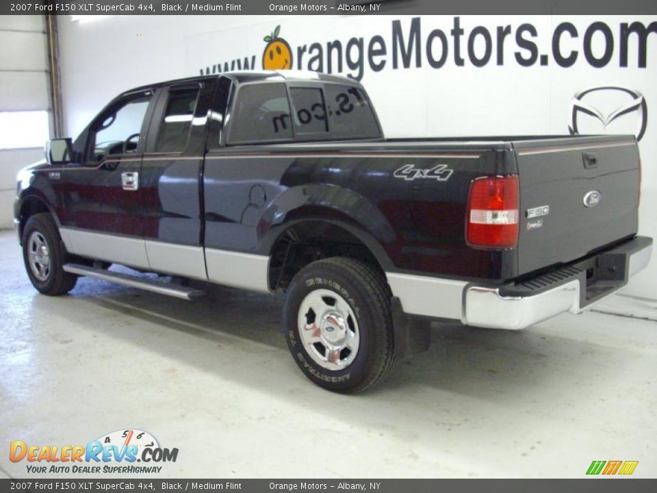 2007 Ford F150 XLT SuperCab 4x4 Black / Medium Flint Photo #2