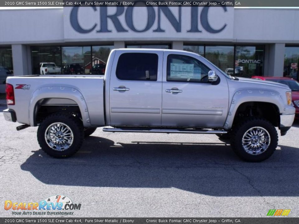 2010 GMC Sierra 1500 SLE Crew Cab 4x4 Pure Silver Metallic / Ebony Photo #1