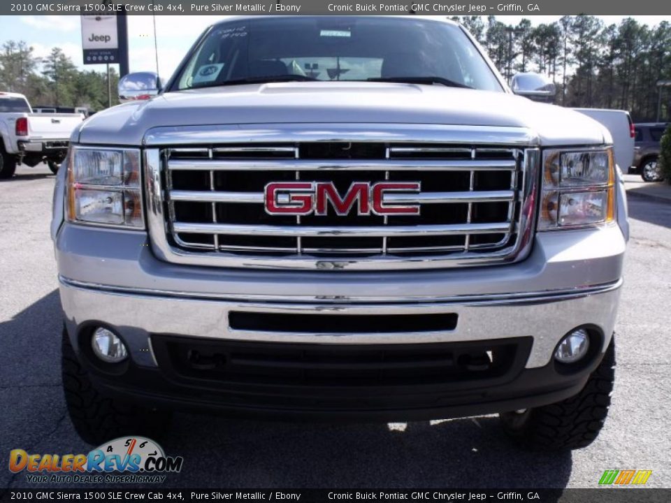 2010 GMC Sierra 1500 SLE Crew Cab 4x4 Pure Silver Metallic / Ebony Photo #3