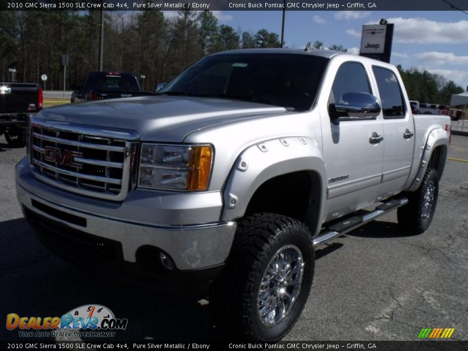 2010 GMC Sierra 1500 SLE Crew Cab 4x4 Pure Silver Metallic / Ebony Photo #4