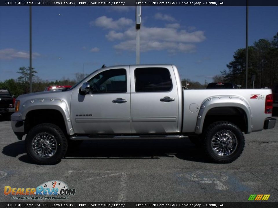 2010 GMC Sierra 1500 SLE Crew Cab 4x4 Pure Silver Metallic / Ebony Photo #5