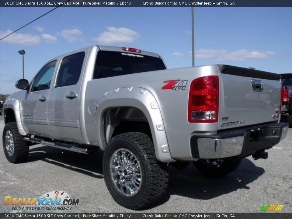 2010 GMC Sierra 1500 SLE Crew Cab 4x4 Pure Silver Metallic / Ebony Photo #6
