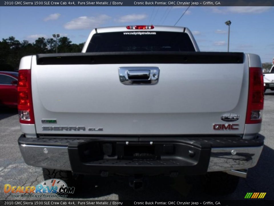 2010 GMC Sierra 1500 SLE Crew Cab 4x4 Pure Silver Metallic / Ebony Photo #7