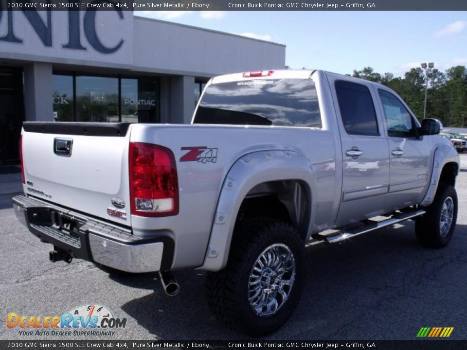 2010 GMC Sierra 1500 SLE Crew Cab 4x4 Pure Silver Metallic / Ebony Photo #8