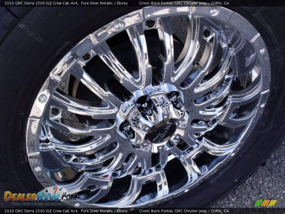 2010 GMC Sierra 1500 SLE Crew Cab 4x4 Pure Silver Metallic / Ebony Photo #9