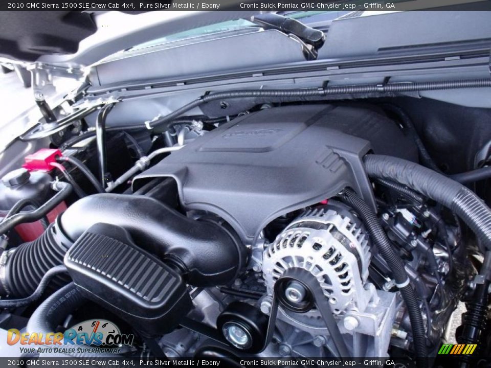 2010 GMC Sierra 1500 SLE Crew Cab 4x4 Pure Silver Metallic / Ebony Photo #12