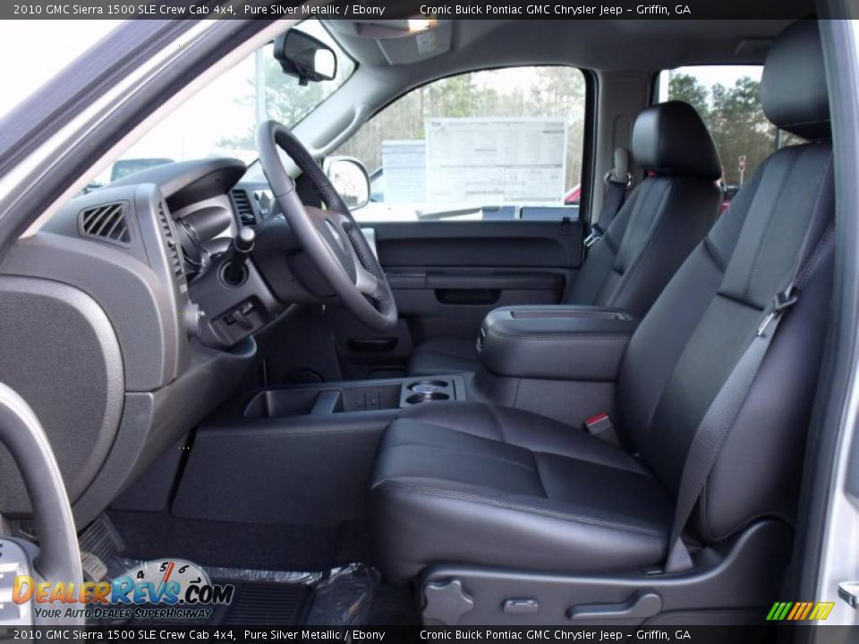 2010 GMC Sierra 1500 SLE Crew Cab 4x4 Pure Silver Metallic / Ebony Photo #13
