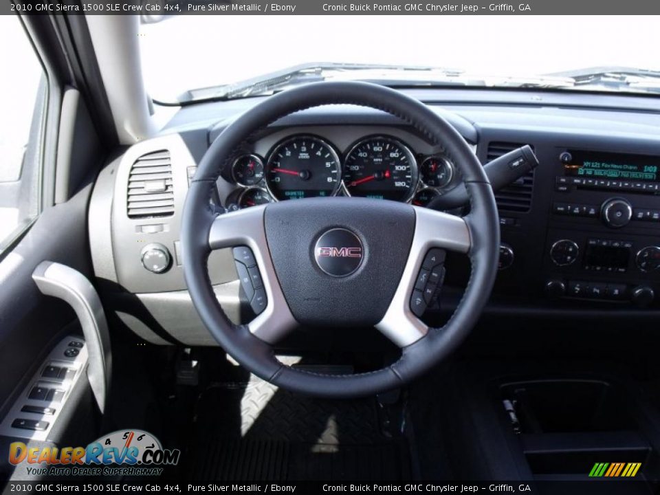 2010 GMC Sierra 1500 SLE Crew Cab 4x4 Pure Silver Metallic / Ebony Photo #18