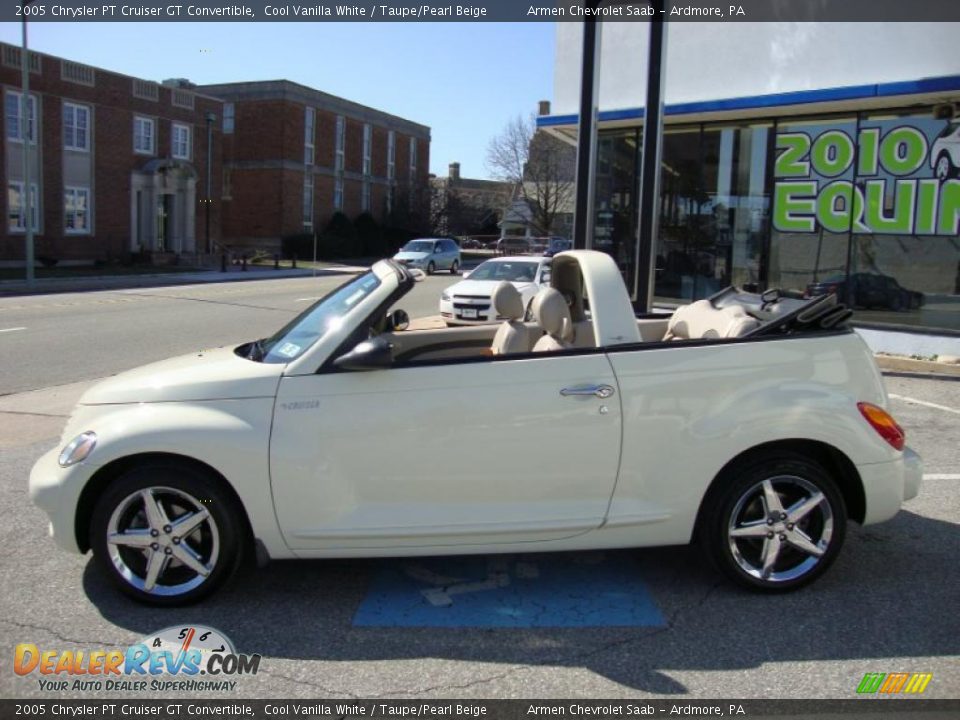 2005 Chrysler PT Cruiser GT Convertible Cool Vanilla White / Taupe/Pearl Beige Photo #10