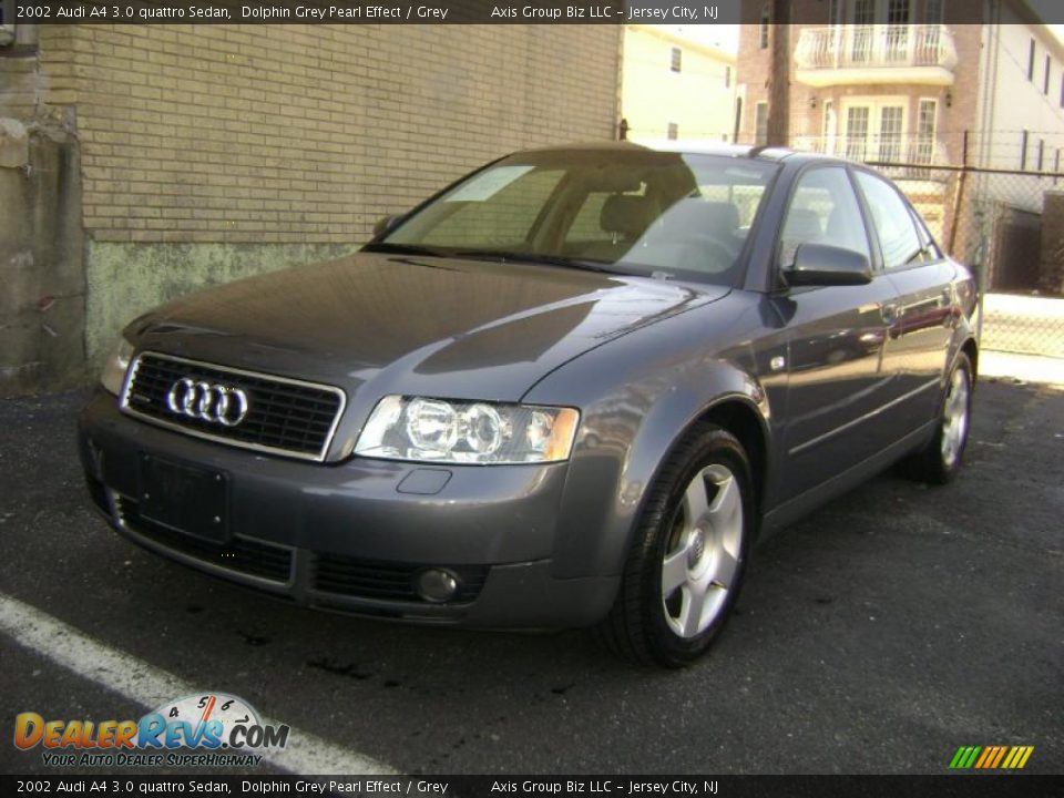 2002 Audi A4 3.0 quattro Sedan Dolphin Grey Pearl Effect / Grey Photo #2