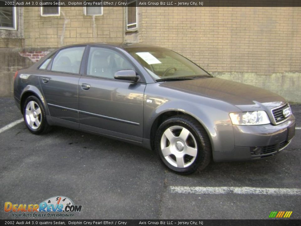 2002 Audi A4 3.0 quattro Sedan Dolphin Grey Pearl Effect / Grey Photo #3