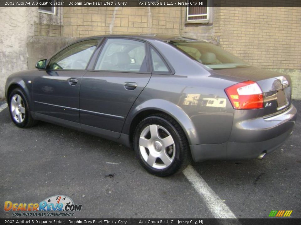 2002 Audi A4 3.0 quattro Sedan Dolphin Grey Pearl Effect / Grey Photo #7