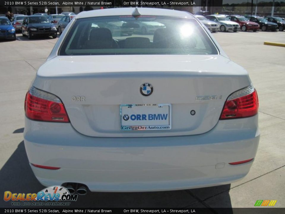 2010 BMW 5 Series 528i Sedan Alpine White / Natural Brown Photo #6