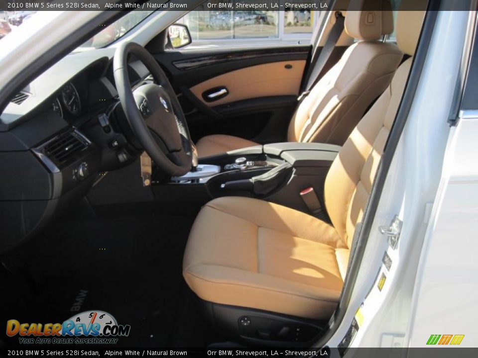 2010 BMW 5 Series 528i Sedan Alpine White / Natural Brown Photo #7