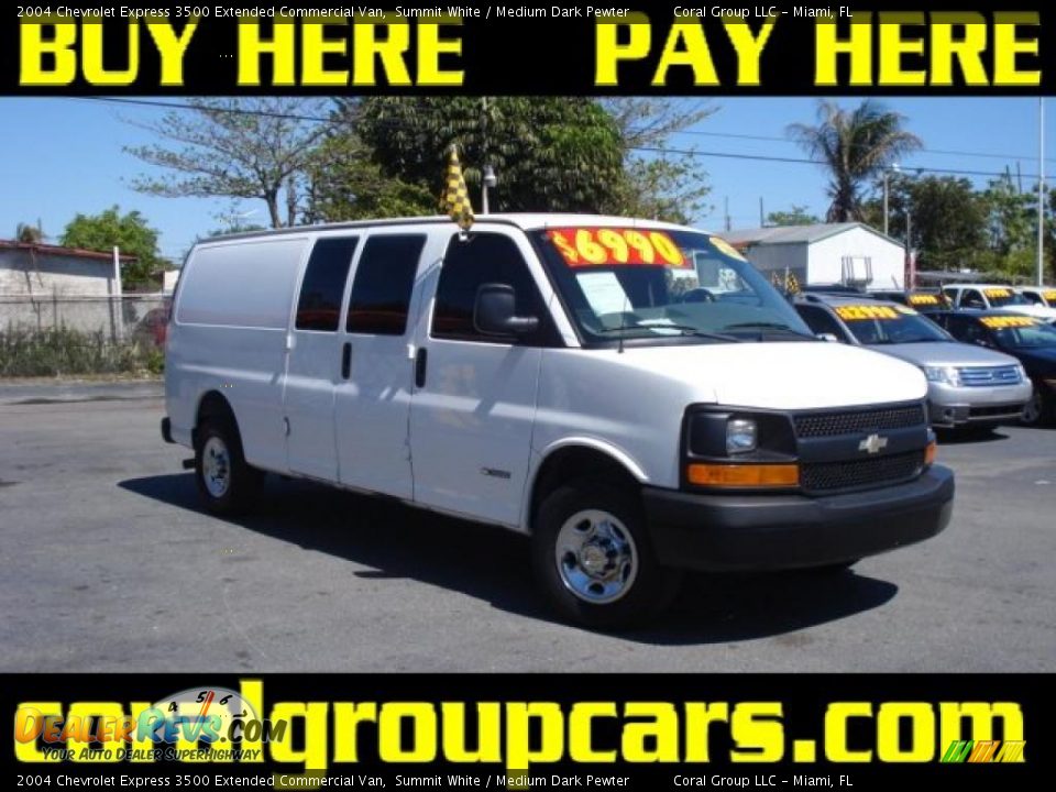 2004 Chevrolet Express 3500 Extended Commercial Van Summit White / Medium Dark Pewter Photo #1