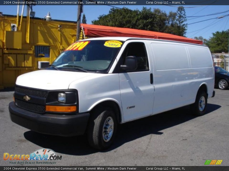 2004 Chevrolet Express 3500 Extended Commercial Van Summit White / Medium Dark Pewter Photo #3