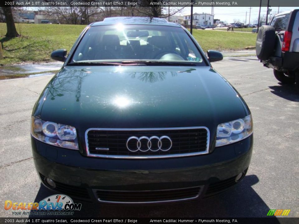 2003 Audi A4 1.8T quattro Sedan Goodwood Green Pearl Effect / Beige Photo #3