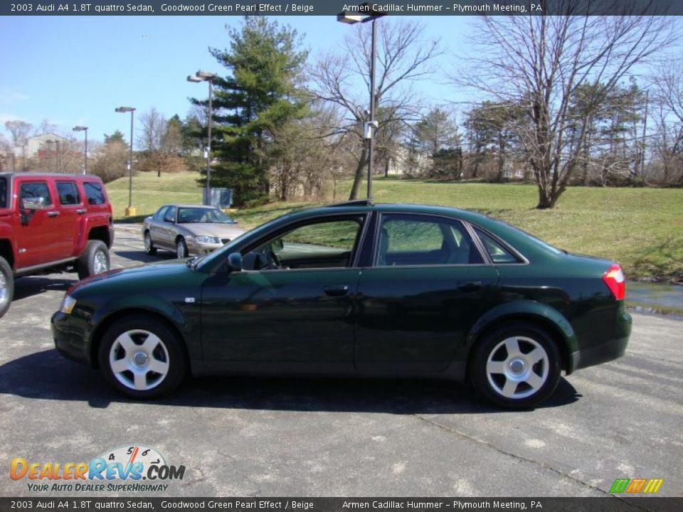 2003 Audi A4 1.8T quattro Sedan Goodwood Green Pearl Effect / Beige Photo #10
