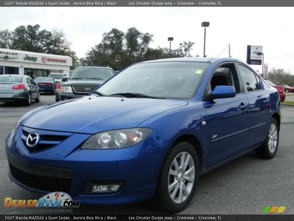 2007 Mazda MAZDA3 s Sport Sedan Aurora Blue Mica / Black Photo #1