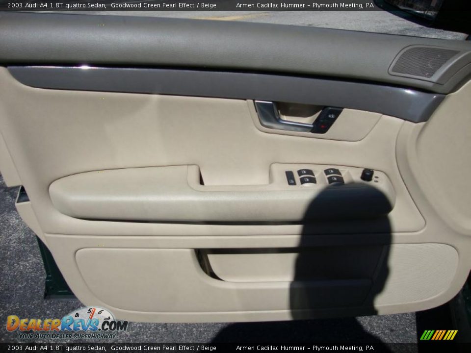 2003 Audi A4 1.8T quattro Sedan Goodwood Green Pearl Effect / Beige Photo #13