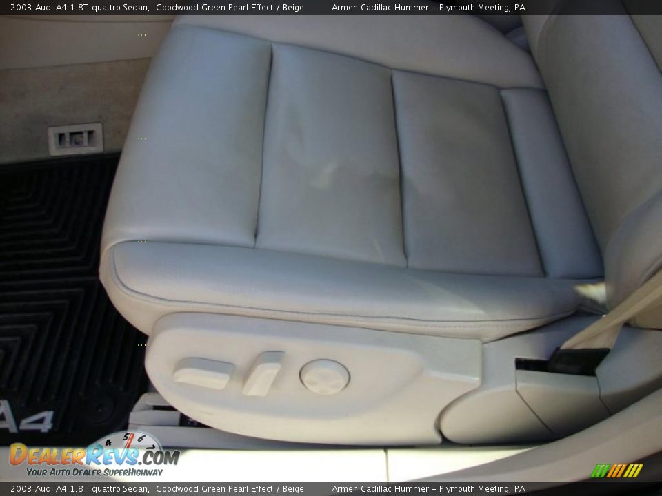 2003 Audi A4 1.8T quattro Sedan Goodwood Green Pearl Effect / Beige Photo #15