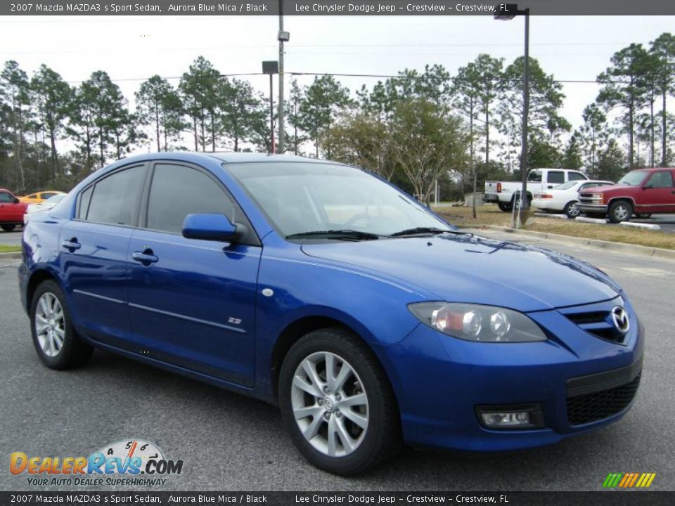 2007 Mazda MAZDA3 s Sport Sedan Aurora Blue Mica / Black Photo #7