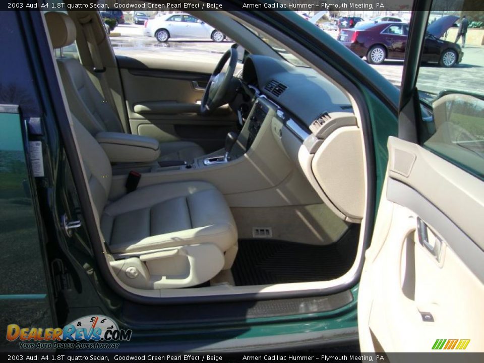 2003 Audi A4 1.8T quattro Sedan Goodwood Green Pearl Effect / Beige Photo #18