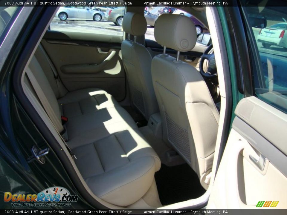 2003 Audi A4 1.8T quattro Sedan Goodwood Green Pearl Effect / Beige Photo #19