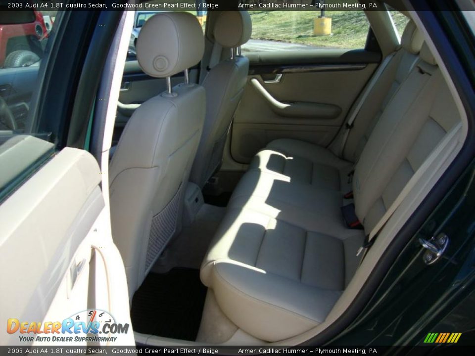 2003 Audi A4 1.8T quattro Sedan Goodwood Green Pearl Effect / Beige Photo #20