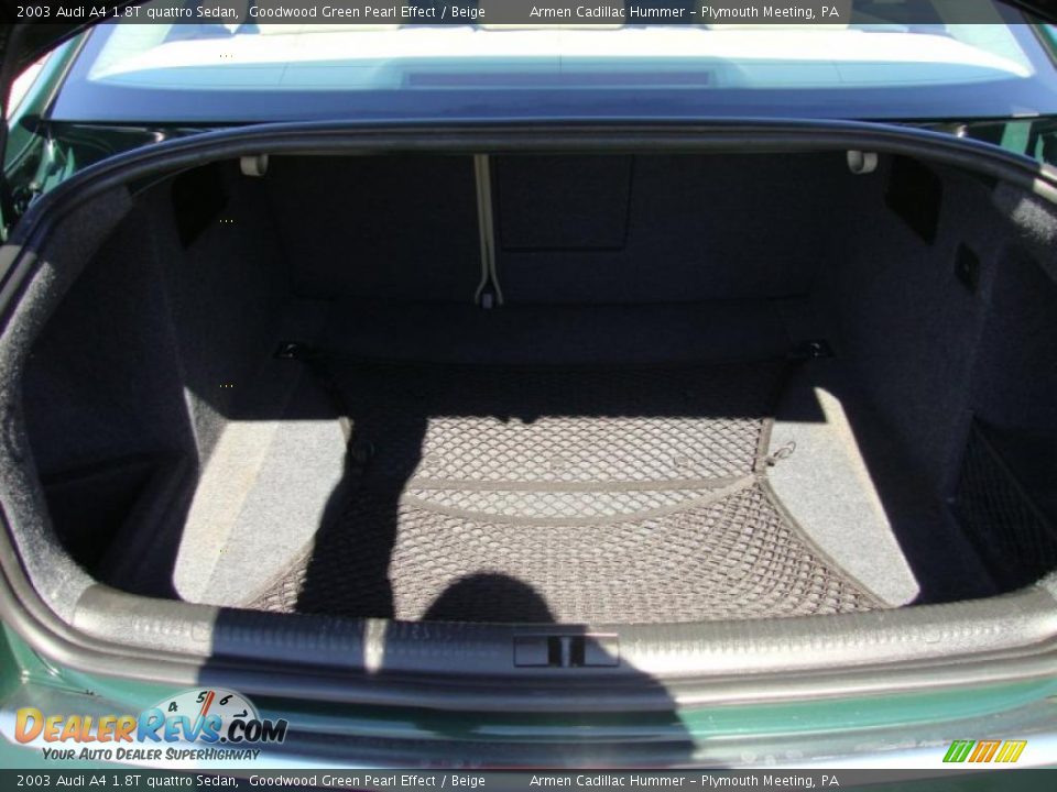 2003 Audi A4 1.8T quattro Sedan Goodwood Green Pearl Effect / Beige Photo #22