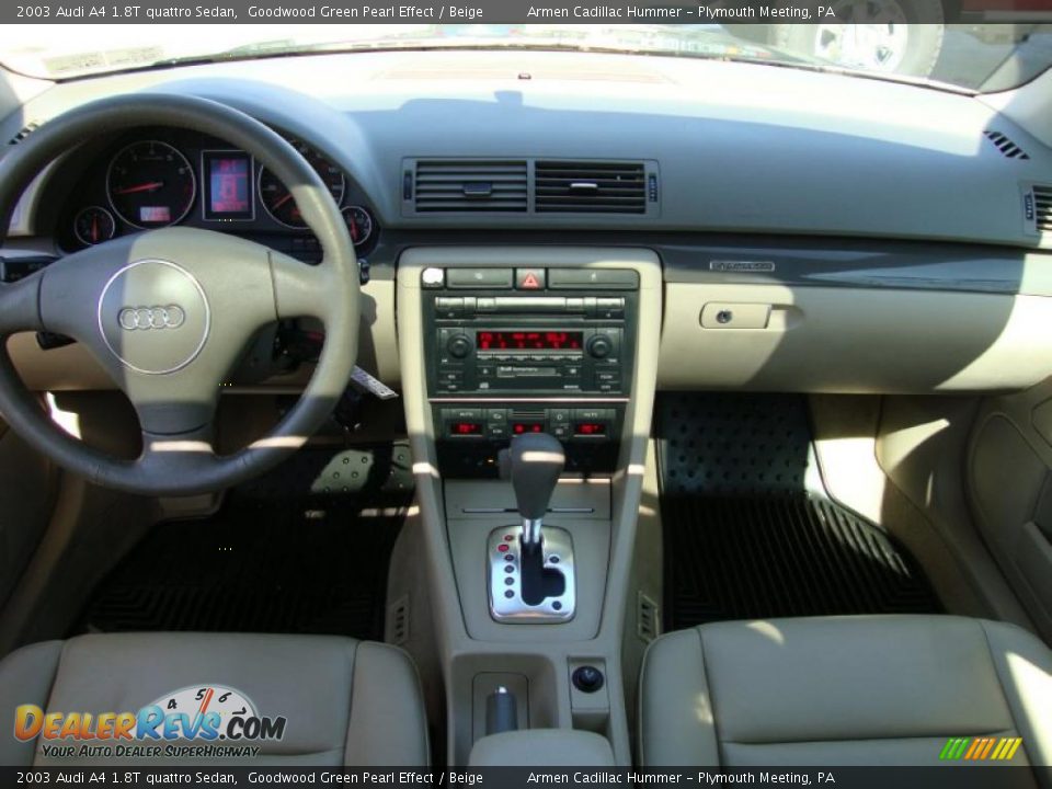 2003 Audi A4 1.8T quattro Sedan Goodwood Green Pearl Effect / Beige Photo #24