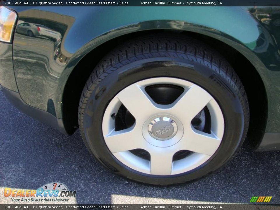 2003 Audi A4 1.8T quattro Sedan Goodwood Green Pearl Effect / Beige Photo #26
