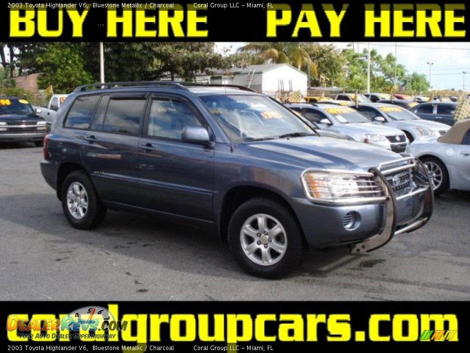 2003 Toyota Highlander V6 Bluestone Metallic / Charcoal Photo #1