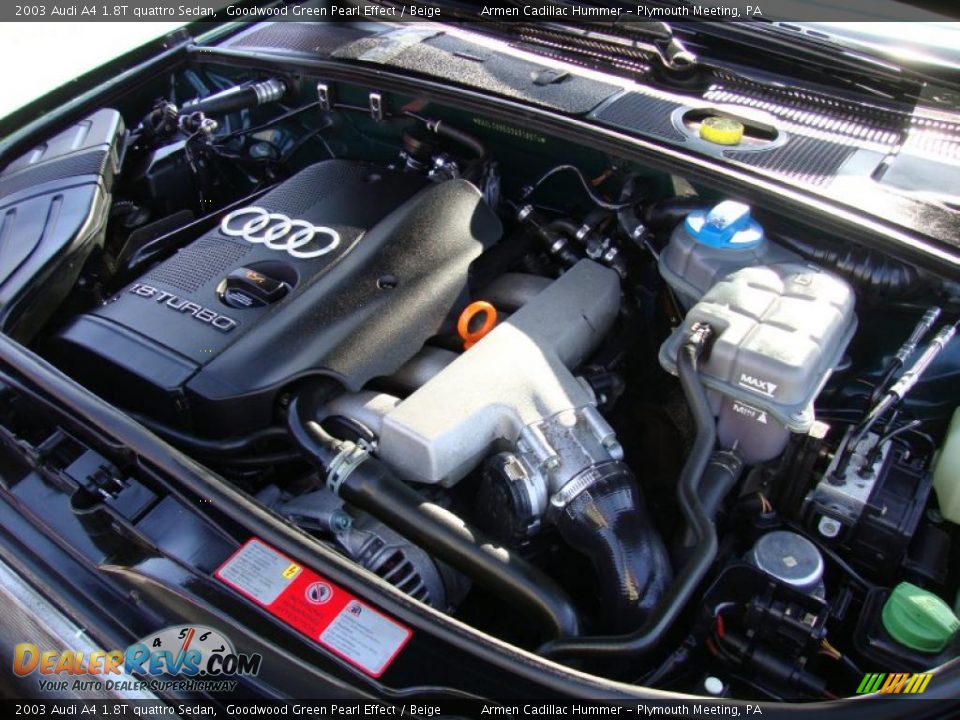 2003 Audi A4 1.8T quattro Sedan Goodwood Green Pearl Effect / Beige Photo #29