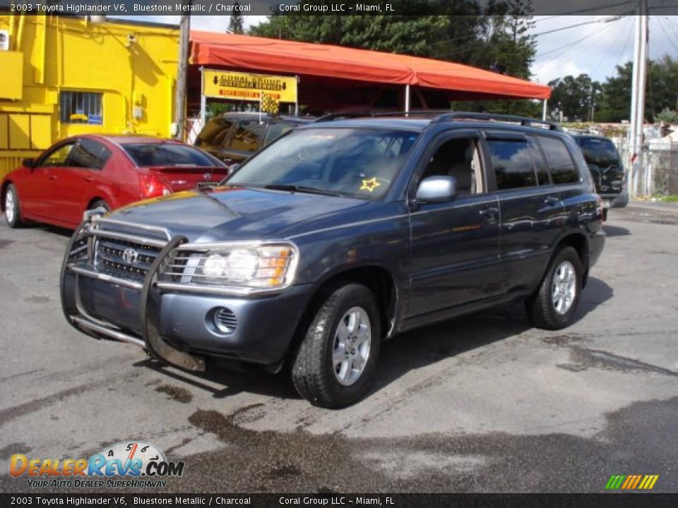 2003 Toyota Highlander V6 Bluestone Metallic / Charcoal Photo #3