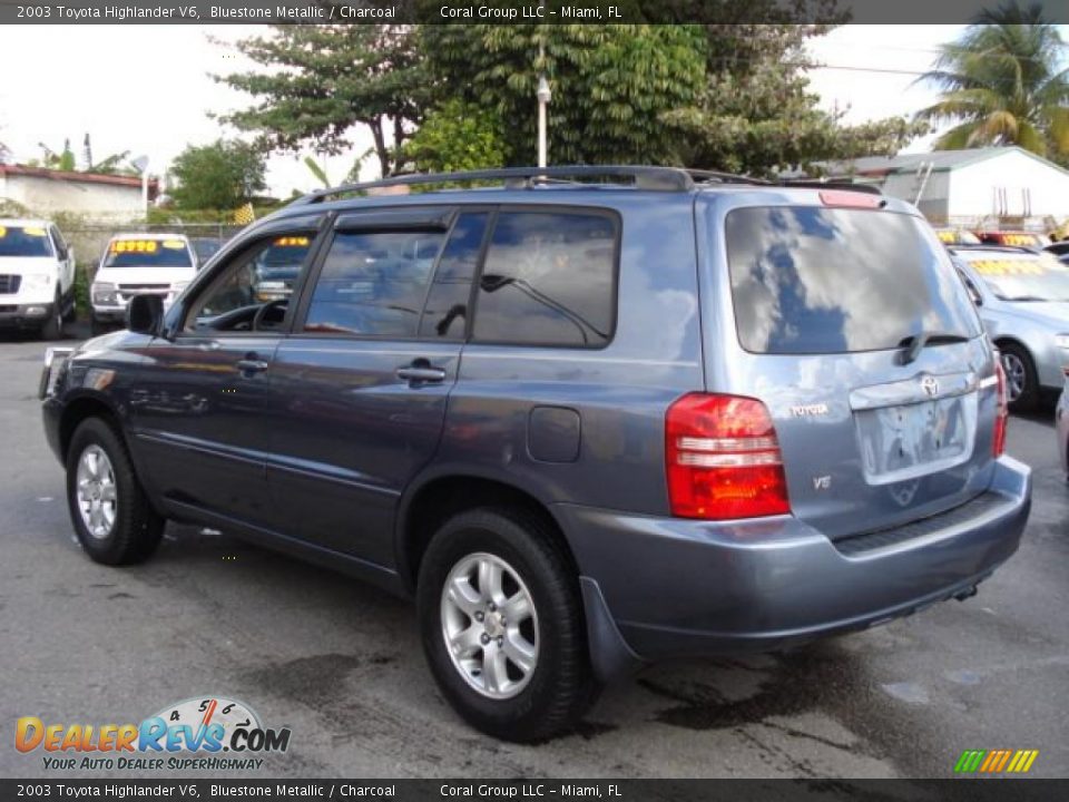 2003 Toyota Highlander V6 Bluestone Metallic / Charcoal Photo #4