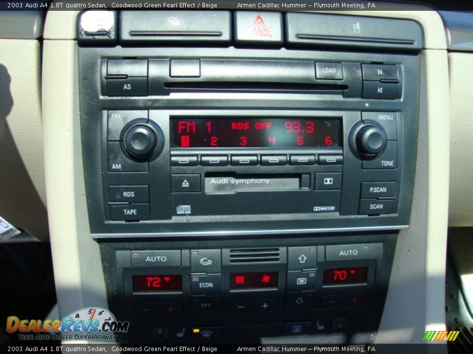 2003 Audi A4 1.8T quattro Sedan Goodwood Green Pearl Effect / Beige Photo #31