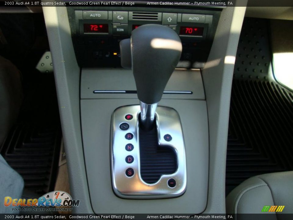 2003 Audi A4 1.8T quattro Sedan Goodwood Green Pearl Effect / Beige Photo #32