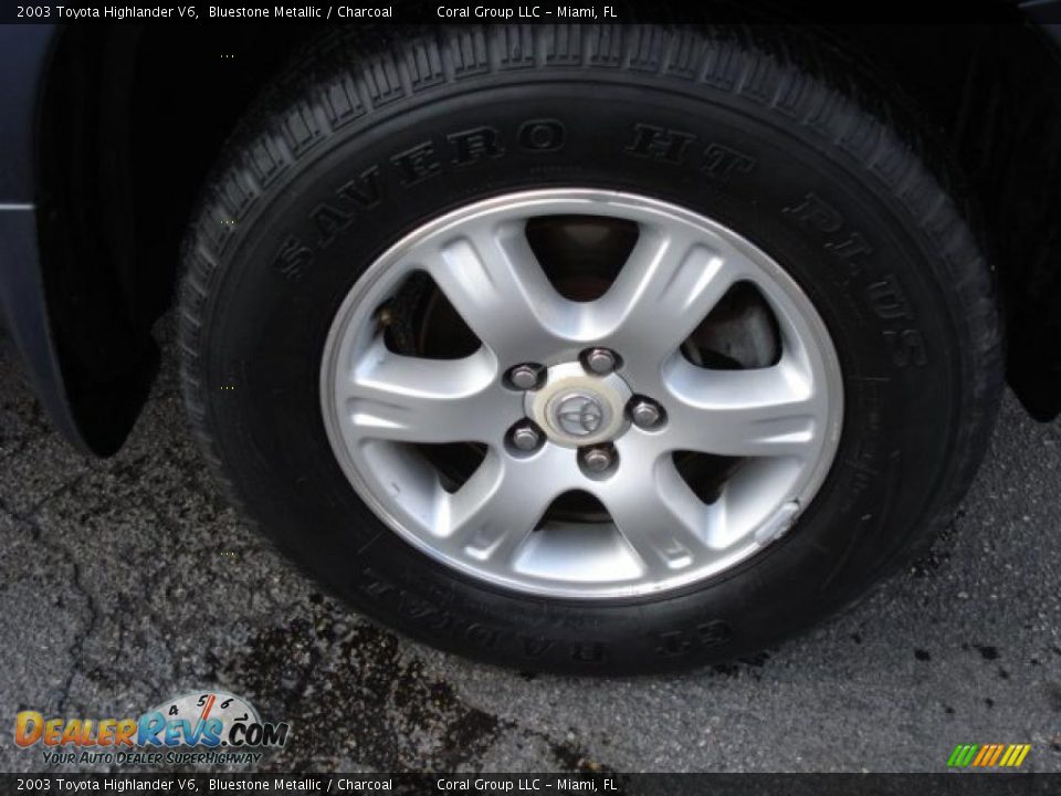 2003 Toyota Highlander V6 Bluestone Metallic / Charcoal Photo #7