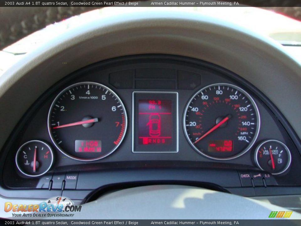2003 Audi A4 1.8T quattro Sedan Goodwood Green Pearl Effect / Beige Photo #34