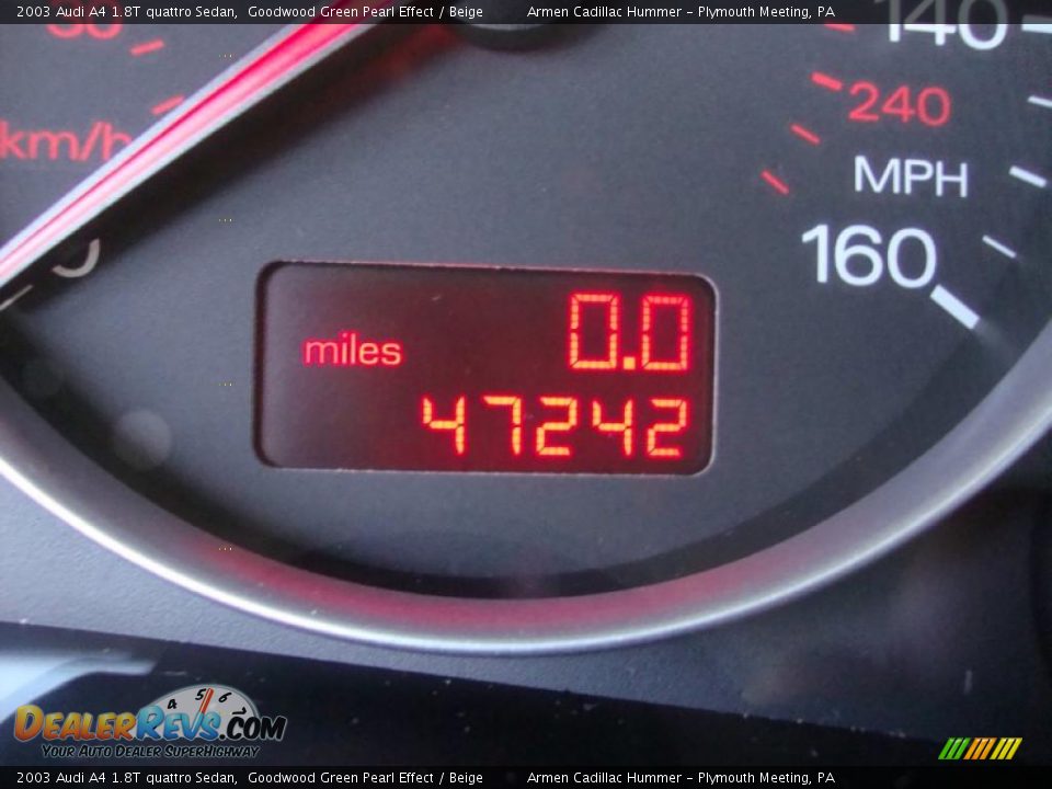 2003 Audi A4 1.8T quattro Sedan Goodwood Green Pearl Effect / Beige Photo #35
